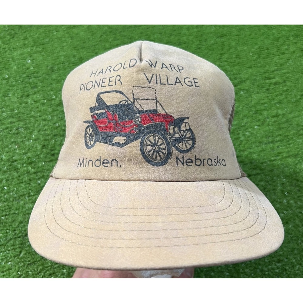 VTG Ford Model A Hat Harold Warp Pioneer Village Minden Neb Snap Trucker NWOT